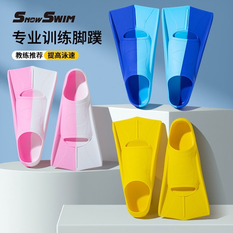 WU Professional Swimming Flippers Silicone Fins for Kids and Adults Diving Training Equipment - Image 2