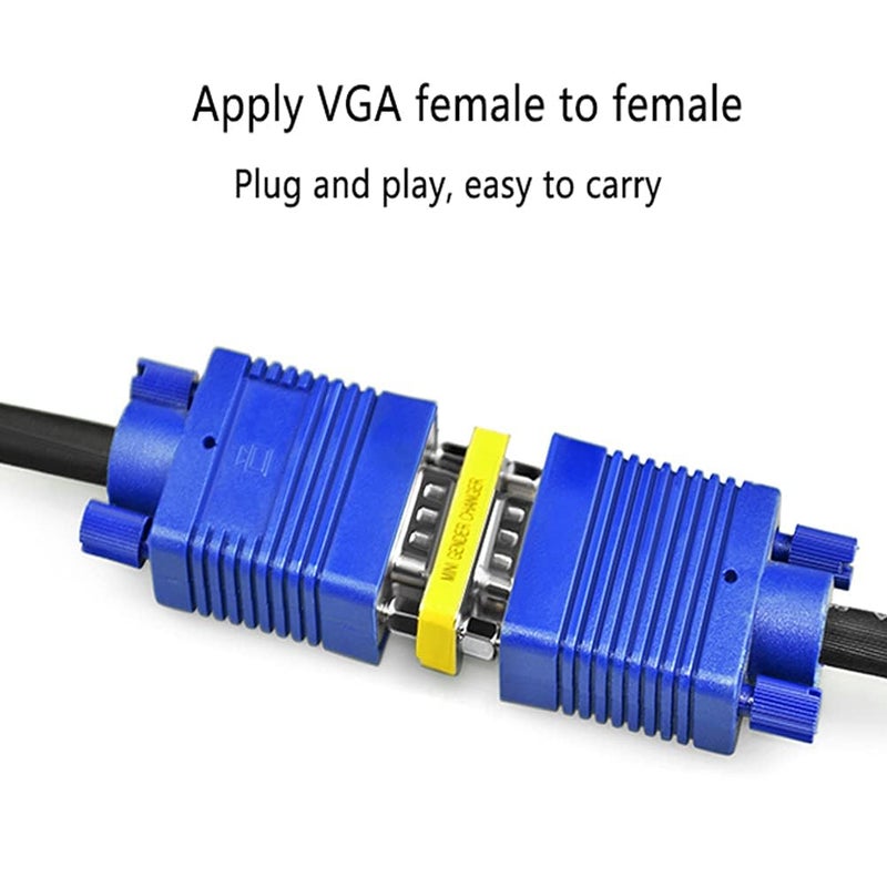 MVTECH VGA 15 Pin Female to Female Mini Gender Changer, VGA 15 Pin Female Jointer 2 Pack - Image 3