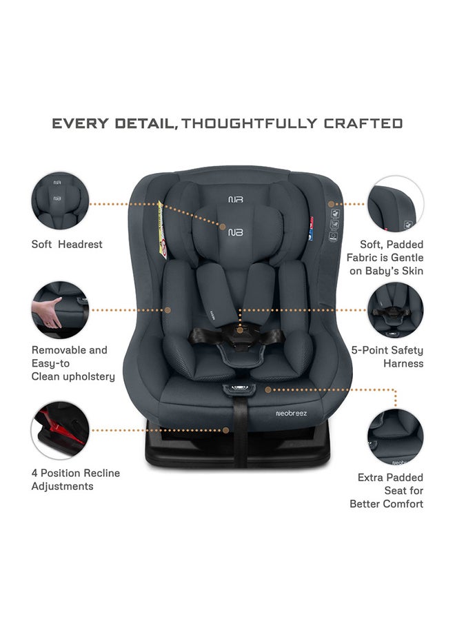 neobreez Nestii Infant/Baby/Kids Travel 2 In1 Convertible Car Seat, Ece R44, Space Saving Car Seat Reducer & Wedge, Forward Facing & Rear Facing, Slip Stopper, Injection Mold, 4 Level Recline (0-4 Years, 18Kg)  - Image 2