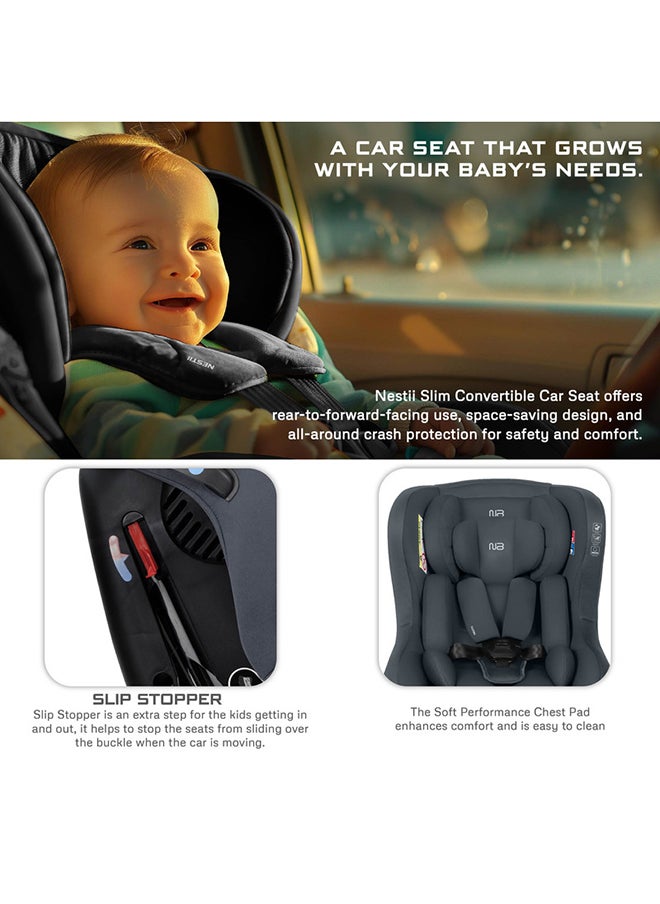 Nestii Infant/Baby/Kids Travel 2 In1 Convertible Car Seat, Ece R44, Space Saving Car Seat Reducer & Wedge, Forward Facing & Rear Facing, Slip Stopper, Injection Mold, 4 Level Recline (0-4 Years, 18Kg)