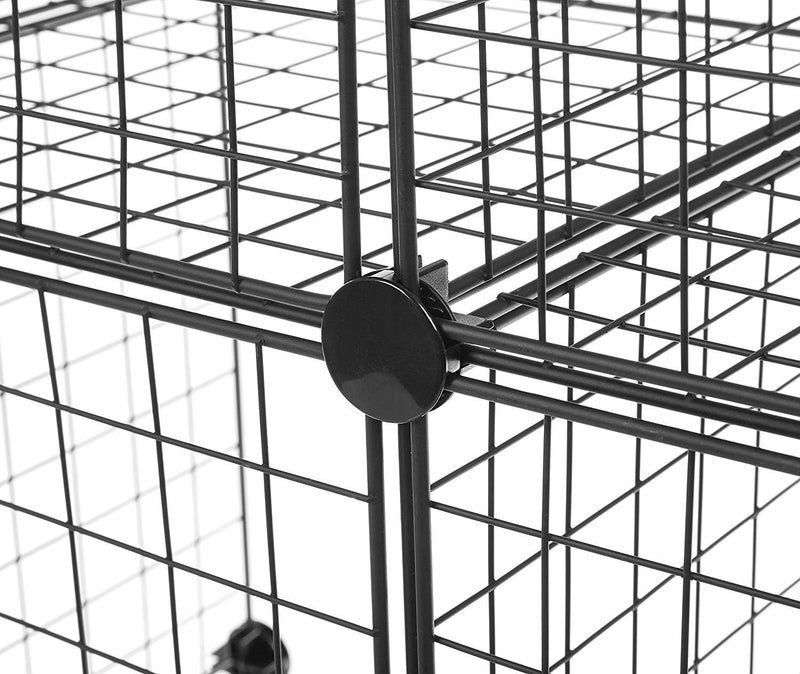 4-Cube DIY Wire Grid Bookcase, Multi Use Modular Storage Shelving Rack, Open Organizer Cabinet for Books, Toys, Clothes, Tools - Image 4