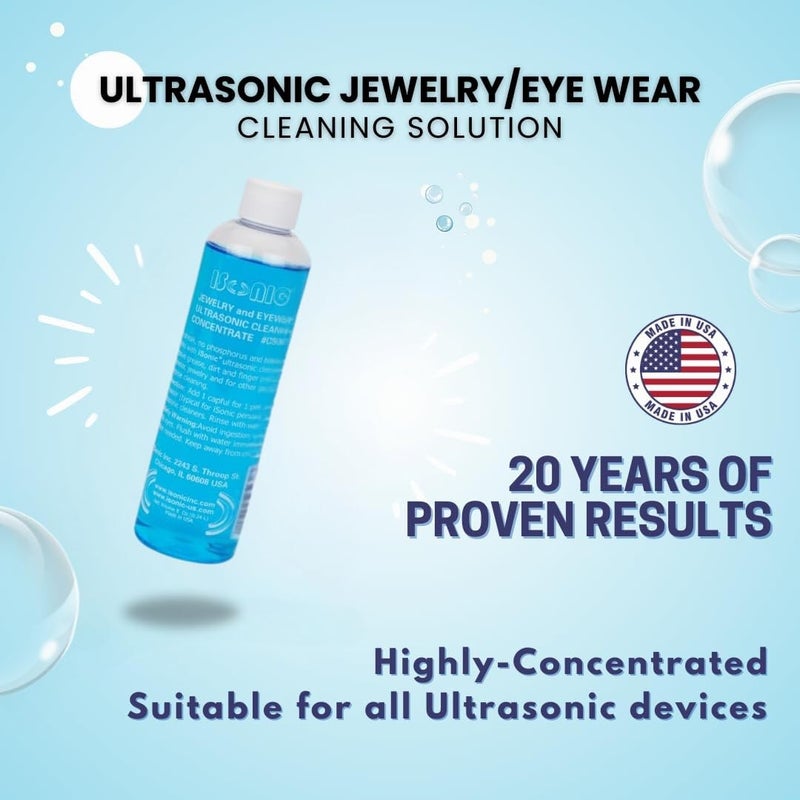 iSonic CSGJ01-8OZx1 Ultrasonic Jewelry/Eye Wear Cleaning Solution Concentrate,Blue - Image 2
