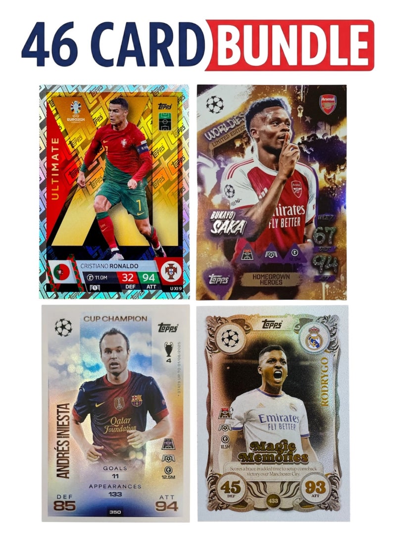 Topps Match Attax 25/26 - Bundle 46 Cards including Cristiano Ronaldo & Rodrygo - Image 1