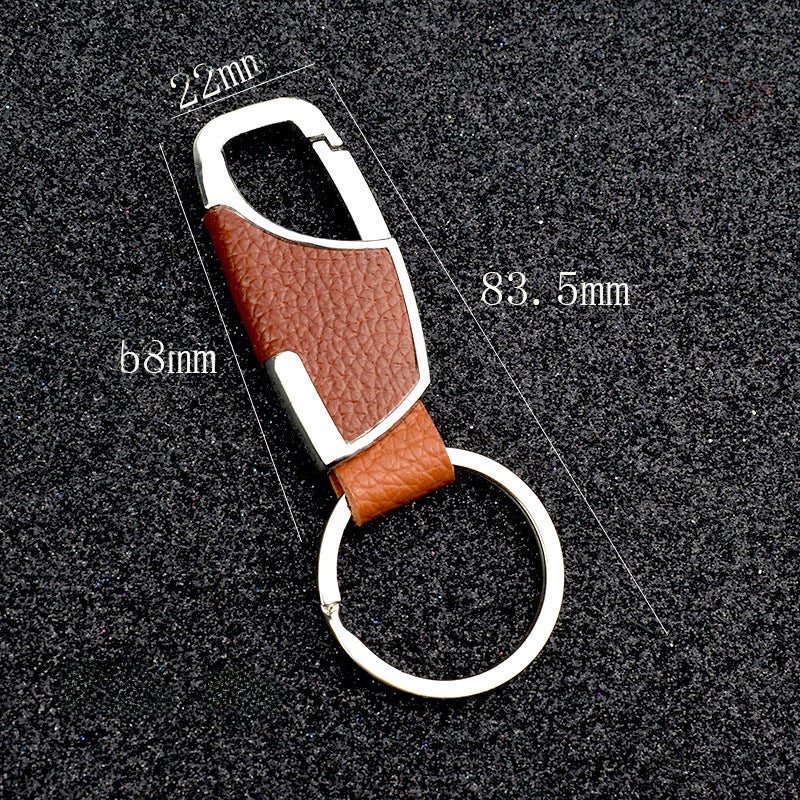 Creative Metal Car Keychain Leather Keyring Mens Gift GD-345 brown leather buckle GD-345 brown leather buckle