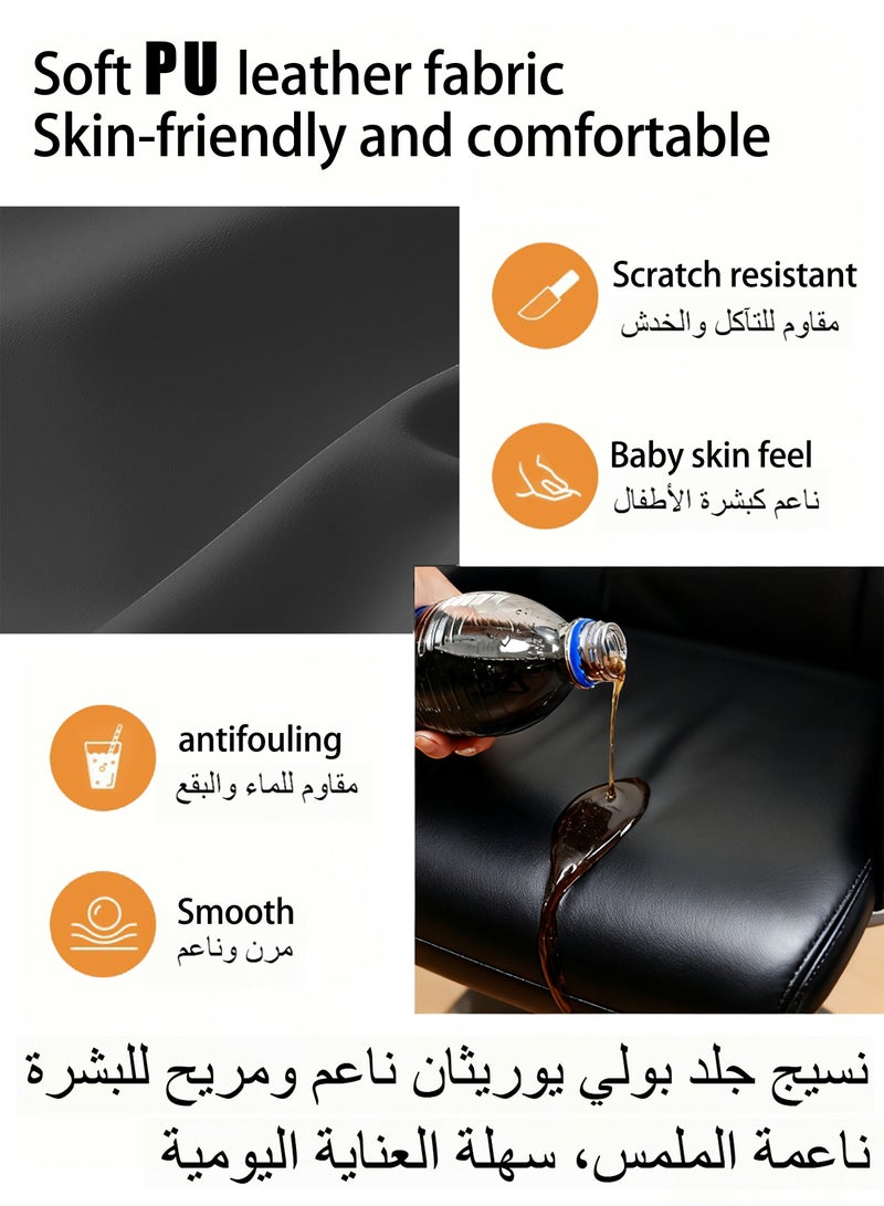 ويمارت كرسي مكتب كرسيكرسي،مكاتب وكراسي تنفيذية،مكتب وكرسي كمبيوتر مريحان،كرسي جلدي قابل للتنفس،كرسي كمبيوتر دوار مع مسند للساقين للمنزل والمكتب،أسود - Image 5