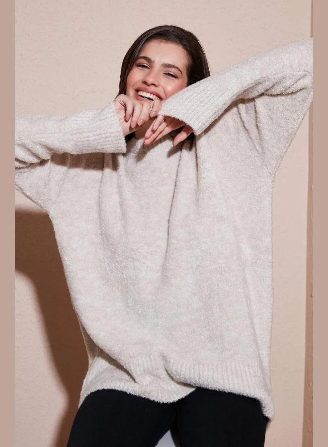 ليلا كنزة نسائية بياقة واقفة من ليلا