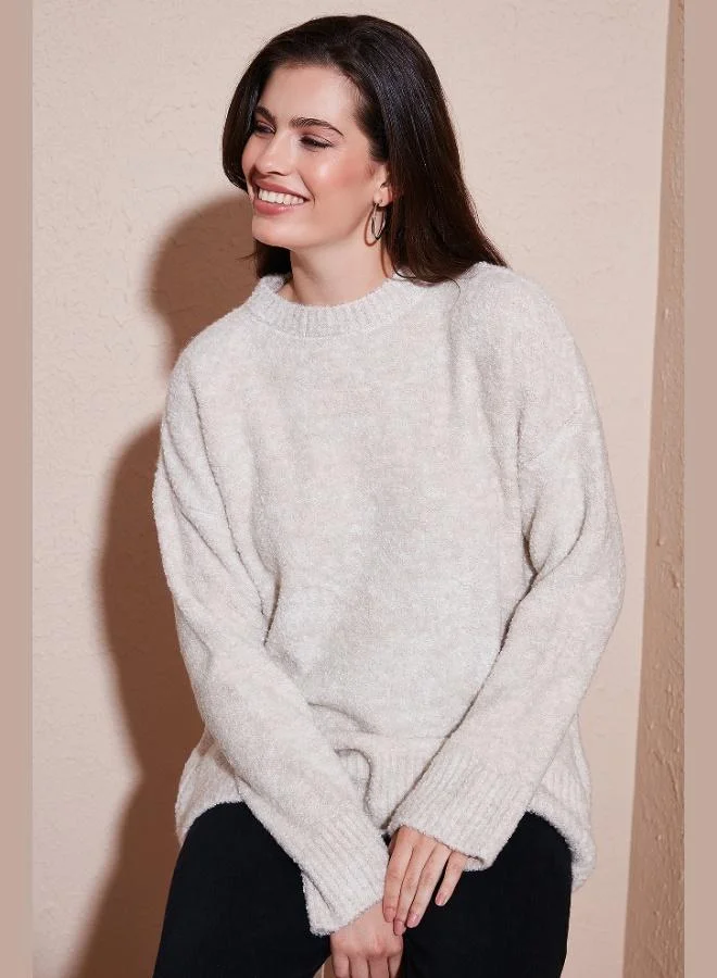 ليلا كنزة نسائية بياقة واقفة من ليلا