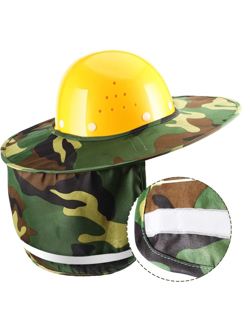 Jovitec Jovitec 2 Pieces Hard Hat Neck Sun Shade Neck Protection Full Brim with Reflective Strip Green Camouflage Hard for Cover Summer SunCamouflage  - Image 2