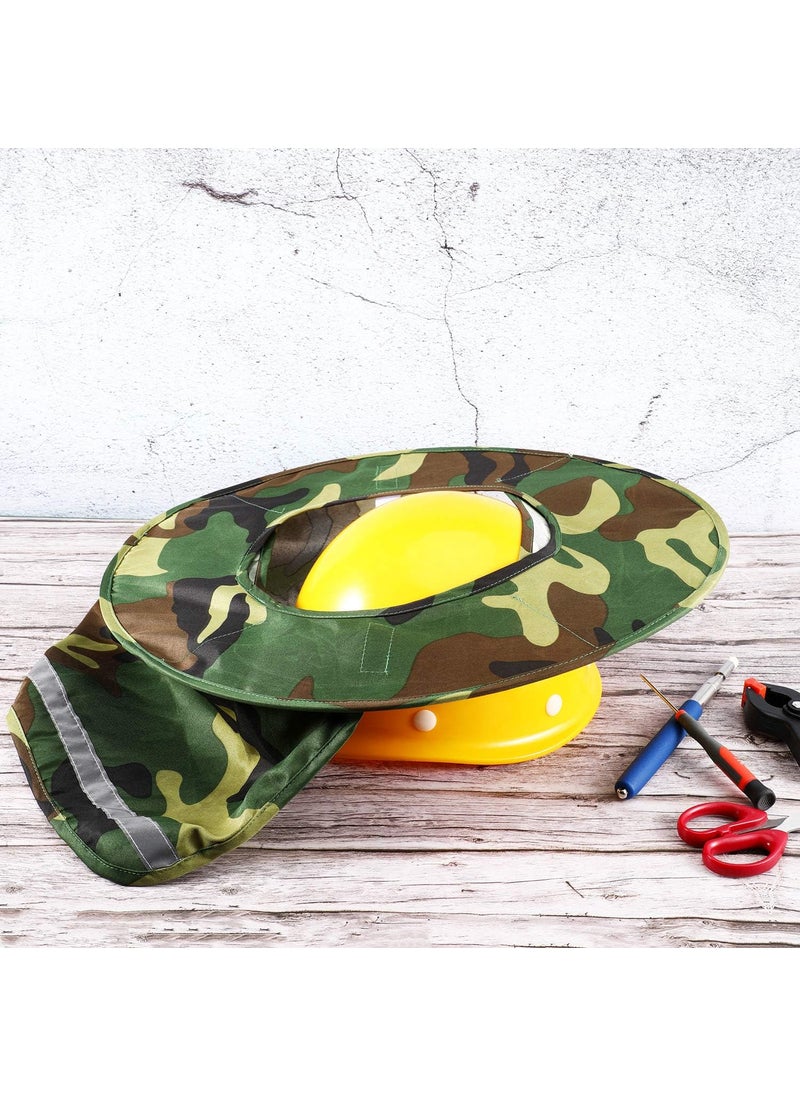 Jovitec Jovitec 2 Pieces Hard Hat Neck Sun Shade Neck Protection Full Brim with Reflective Strip Green Camouflage Hard for Cover Summer SunCamouflage  - Image 3