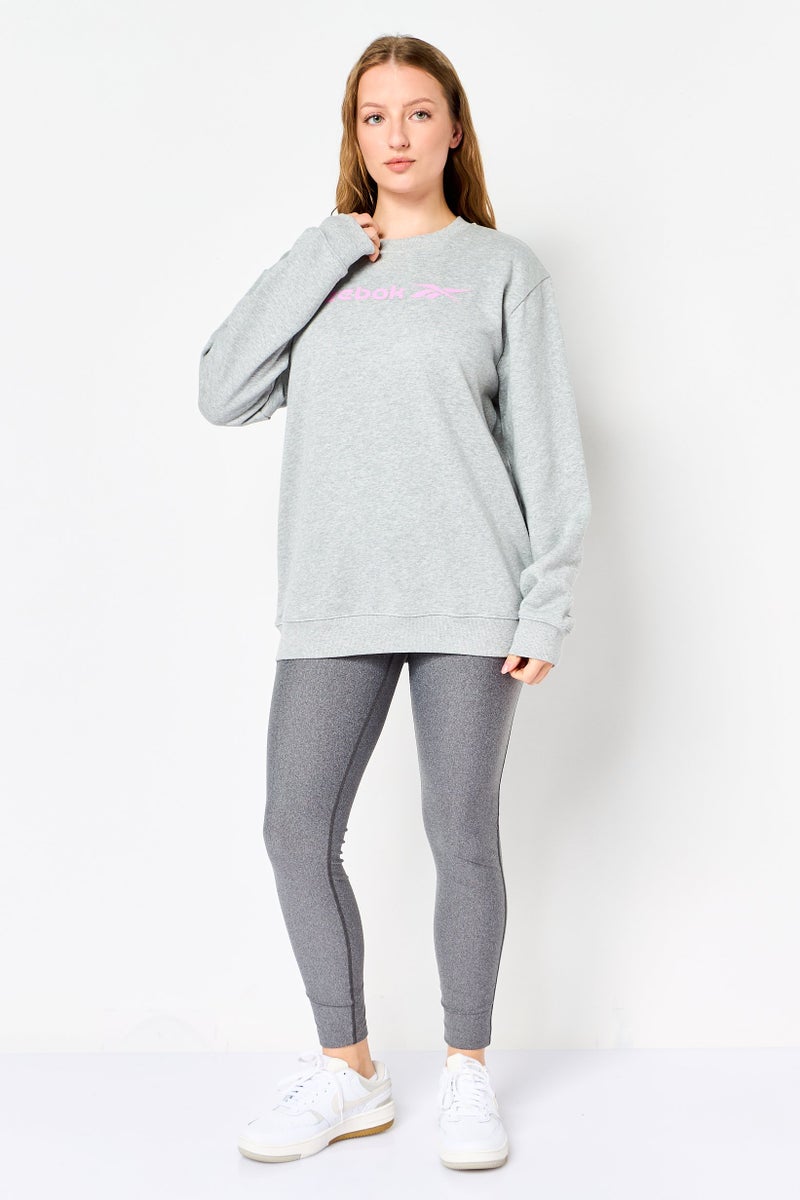 Reebok Women Sportswear Fit Long Sleeve Outdoor Sweatshirt, Grey - Image 2