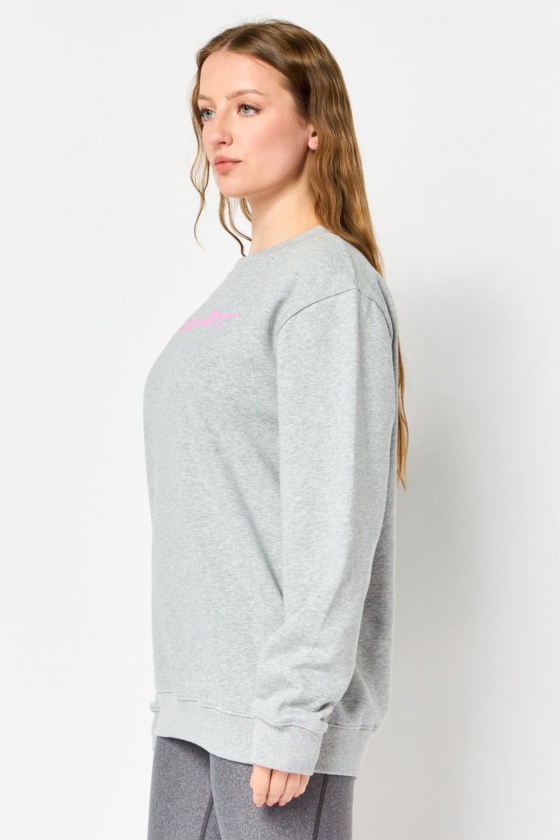Reebok Women Sportswear Fit Long Sleeve Outdoor Sweatshirt, Grey - Image 3