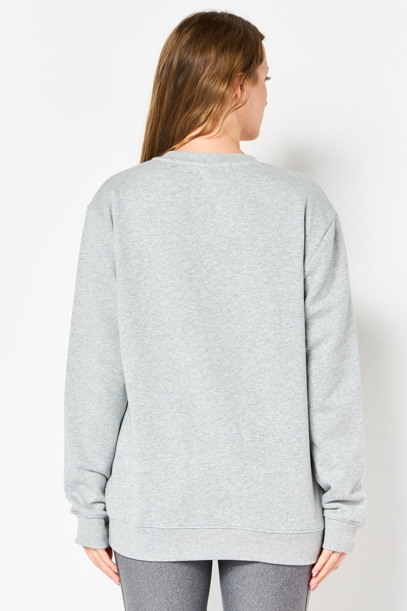 Reebok Women Sportswear Fit Long Sleeve Outdoor Sweatshirt, Grey - Image 4