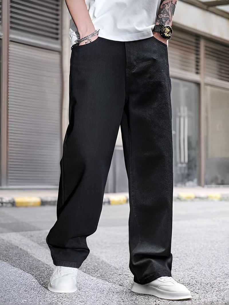 Ben Martin Black Men Jeans || Baggy Fit Jean's for Man || Loose Fit High Rise Denim || Stretchable Casual Wear Jean,s || Dance Rap Rapping Style Pant for Men || Denim Cotton Jeans 28 (1) - Image 4