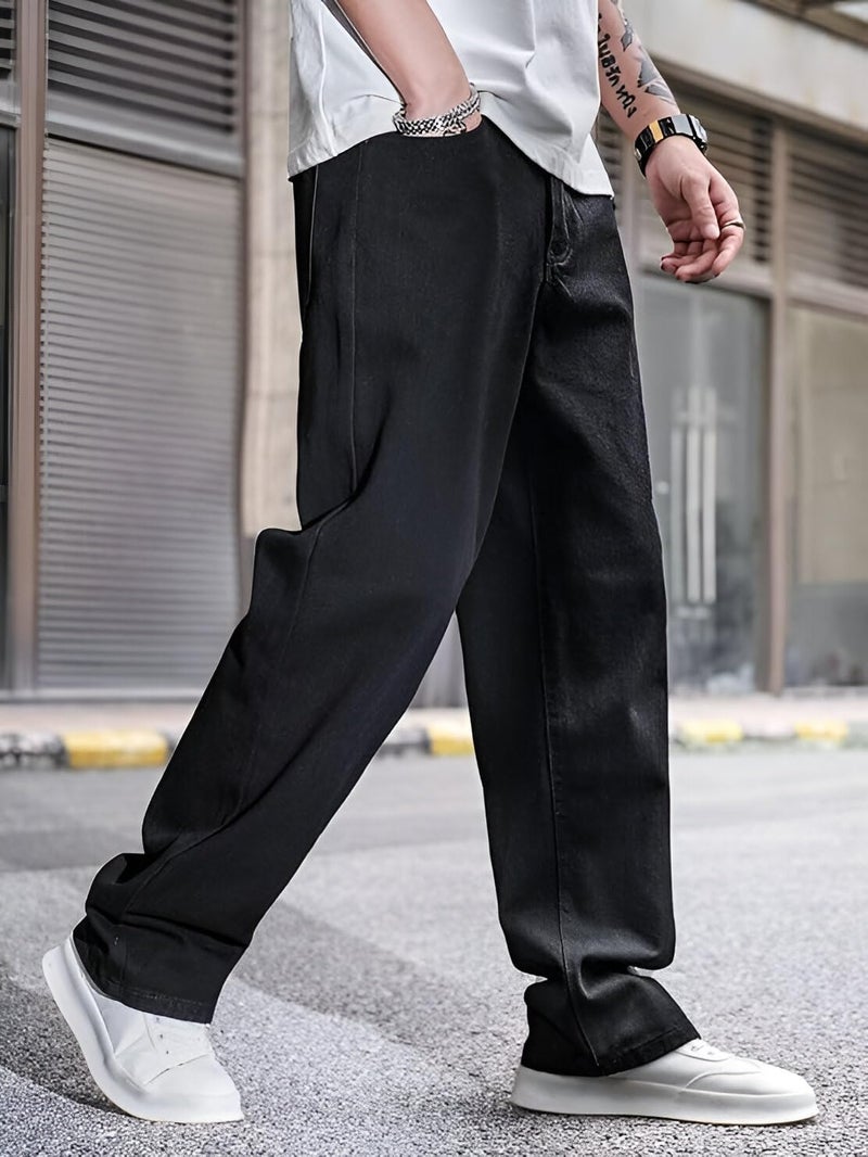 Ben Martin Black Men Jeans || Baggy Fit Jean's for Man || Loose Fit High Rise Denim || Stretchable Casual Wear Jean,s || Dance Rap Rapping Style Pant for Men || Denim Cotton Jeans 28 (1) - Image 3