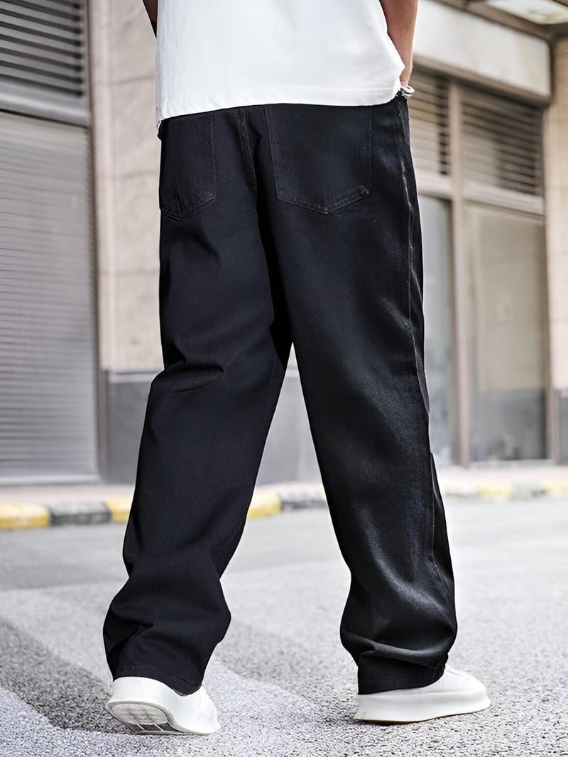 Ben Martin Black Men Jeans || Baggy Fit Jean's for Man || Loose Fit High Rise Denim || Stretchable Casual Wear Jean,s || Dance Rap Rapping Style Pant for Men || Denim Cotton Jeans 28 (1) - Image 2