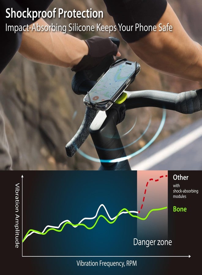 BONE Bike Tie Connect Kit 3 - Magnetic Stem Mount for Cell Phone, 360° Rotatable & Detachable Silicone Holder, Fits 4.7"-7.2" Phones, iPhone 16 15 & Android, for Road & Mountain Bike - Image 3