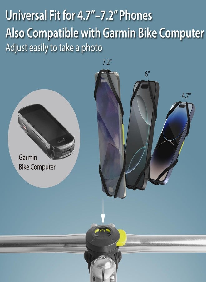 BONE Bike Tie Connect Kit 3 - Magnetic Stem Mount for Cell Phone, 360° Rotatable & Detachable Silicone Holder, Fits 4.7"-7.2" Phones, iPhone 16 15 & Android, for Road & Mountain Bike - Image 5