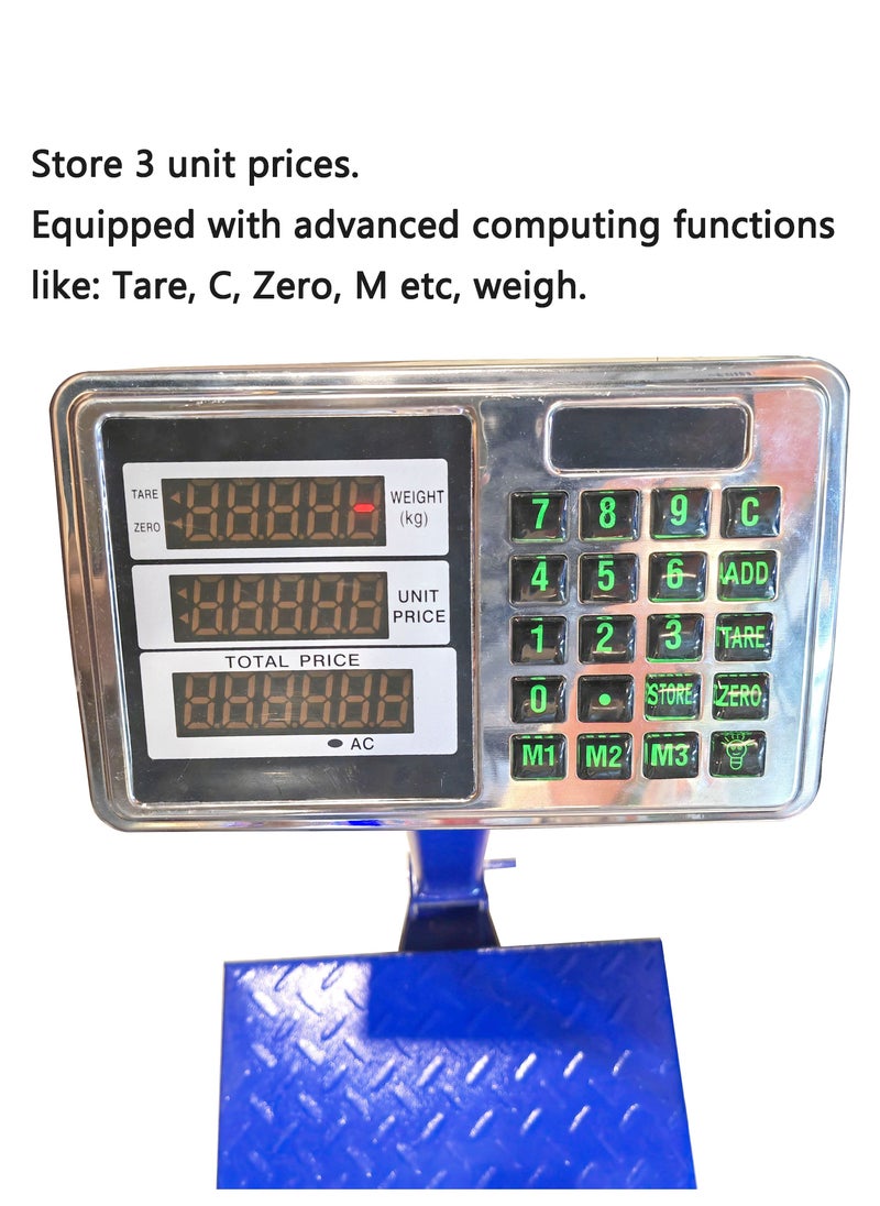 SUNRISE - Industrial Platform Scale Weight Computing Digital Scale With Accurate KG Price Calculator High Definition Display Foldable Rechargeable - Image 1