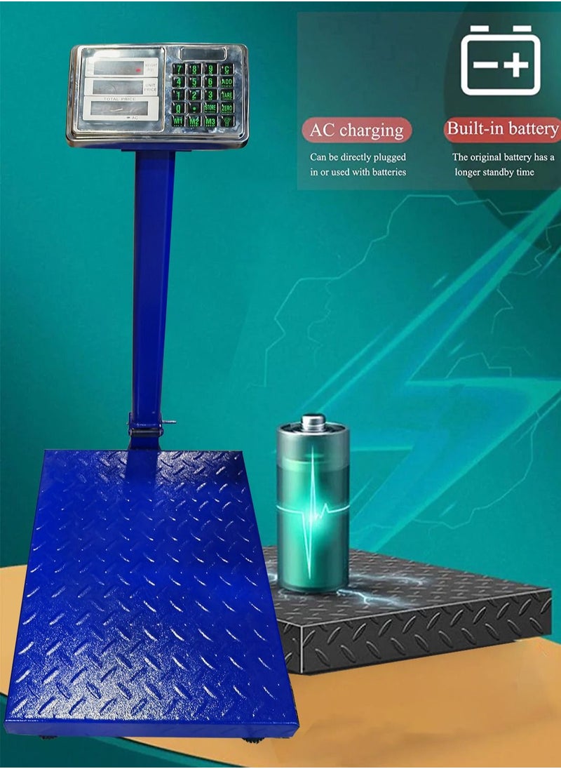 SUNRISE - Industrial Platform Scale Weight Computing Digital Scale With Accurate KG Price Calculator High Definition Display Foldable Rechargeable - Image 1