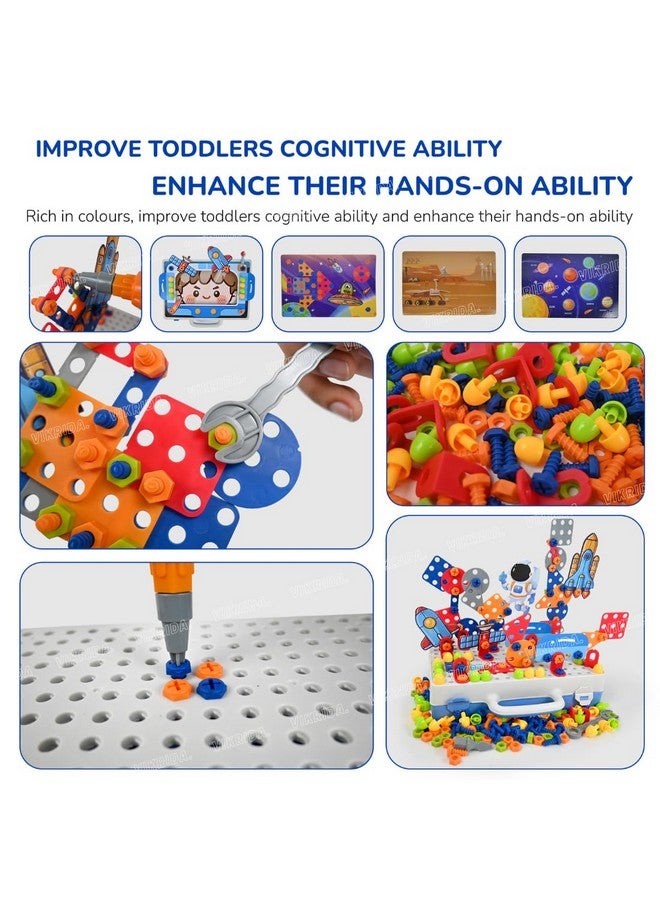 VikriDA Tool Set Creative Mosaic Puzzle Toy, DIY 3D Creativity Educational Kit Construction Toy Building Block Toys for Kids,multicolor - Image 3