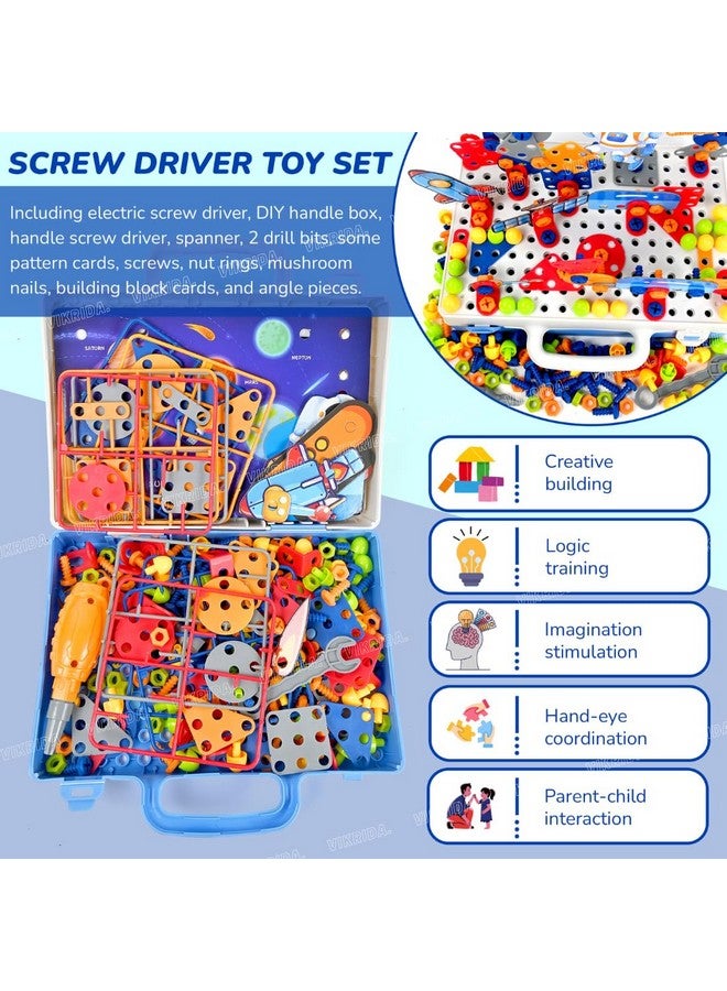 VikriDA Tool Set Creative Mosaic Puzzle Toy, DIY 3D Creativity Educational Kit Construction Toy Building Block Toys for Kids,multicolor - Image 5