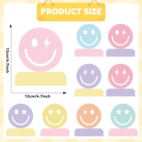 Justforjoyful 9PCS Smile Face Honeycomb Centerpieces Preppy Smile Face Table Decorations Happy Pastel Birthday Party Supplies for Colorful Rainbow Birthday Themed Bachelorette Decor Favor - Image 5