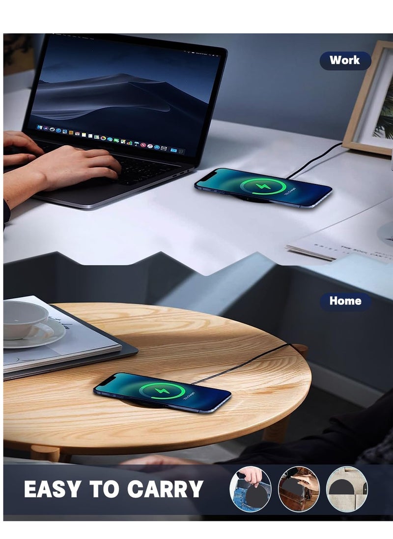 Generic - 15W Fast Wireless Charger for iPhone 14/13/12 Series & Samsung Galaxy, MagSafe Compatible Transparent Charging Pad for Quick and Efficient Charging - Image 1