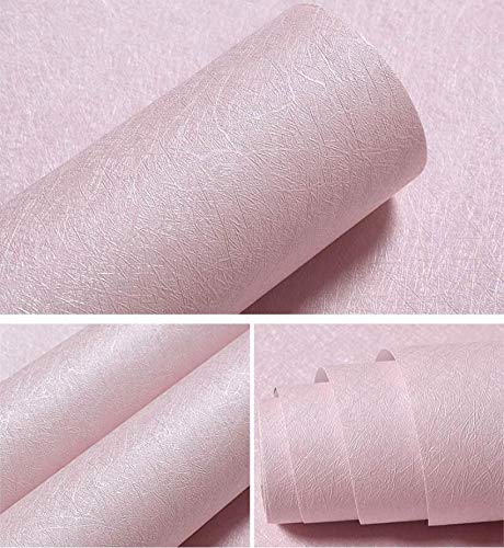 MelunMer Pink Peel and Stick Wallpaper 118In L 15.7In W Self Adhesive Removable Wallpaper for Bathroom/Bedroom Modern Contact Paper Silk Textured Pink Contact Paper for Cabinets Shelf Waterproof - Image 3