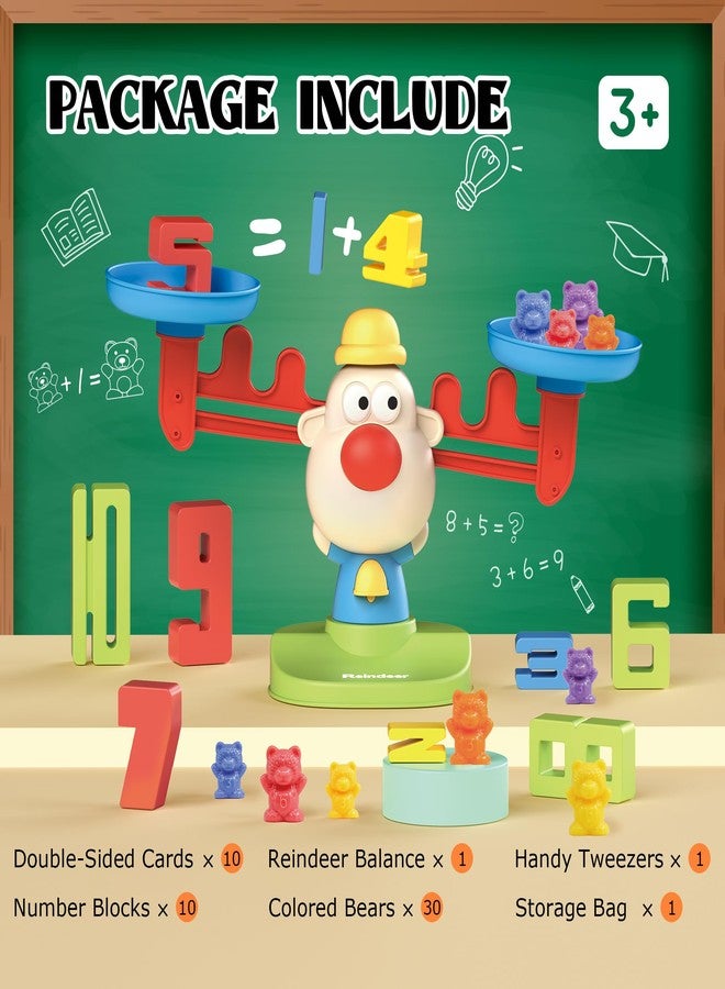 Bmag Balance Counting Toys with Bears Counting Scale for Kids - 3 in 1 Stacking & Balancing Math Game, Montessori STEM Learning Educational Toy for Ages 3-5, Gift (30 Bears, 10 Numberblocks) - Image 5