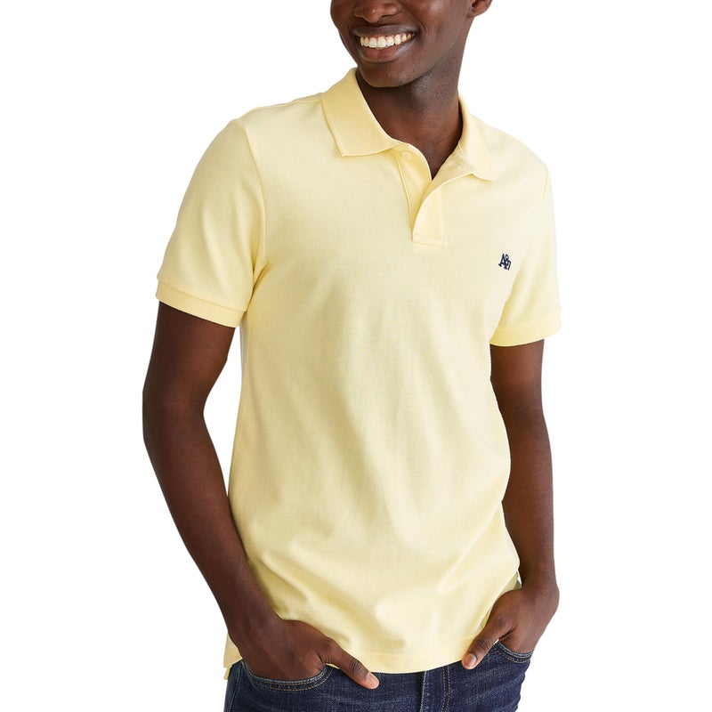 Aeropostale Aero A87 Solid Pique Polo, Pale Banana, L - Image 1