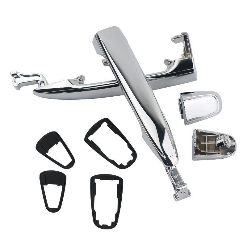 Osompar 1Pair Exterior Door Handle Rear Sliding Left Right Side Compatible with Toyota Sienna 2004 2005 2006 2007 2008 2009 2010 Chrome