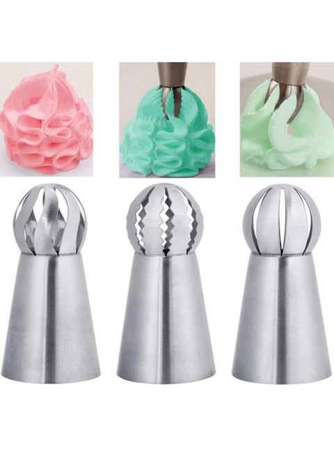 3-piece Torch-shaped Piping Nozzles Set One-piece Molded Cake Decorating Tools Spherical Piping Nozzles Baking Supplies-Specifications:3-piece Spherical Torch Nozzle