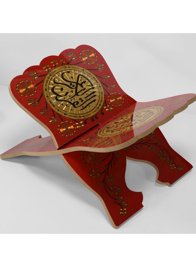 SUNDUS Stand for the Holy Quran made of wood, large size, red color - Al-Hafiz - Image 2