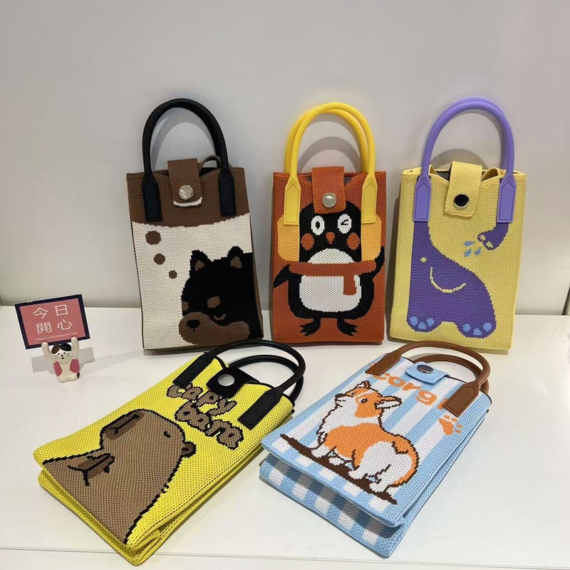 Kapibala Series Cartoon Phone Knitted Bag Personalized All-Match Handbag Gift Bag High-End Messenger Bag - Image 2