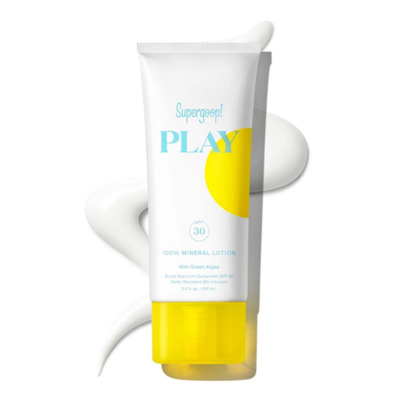 لوشن سوبرغوب بلاي المعدني 34 أونصة سائلة واقي شمس واسع الطيف SPF 30 للوجه والجسم خفيف الوزن سريع الامتصاص مقاوم للماء مع الطحالب الخضراء