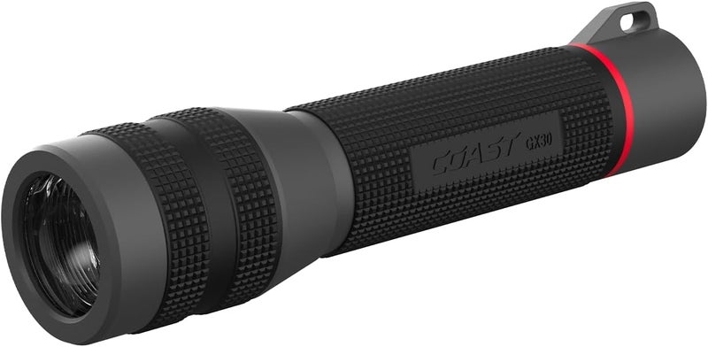 Coast GX30 2300 Lumen Waterproof Alkaline and Rechargeable Dual Power LED Flashlight with Twist Focus AntiRoll Cap and Textured Handle 6 x AA Batteries Included length 85 inches - Image 1