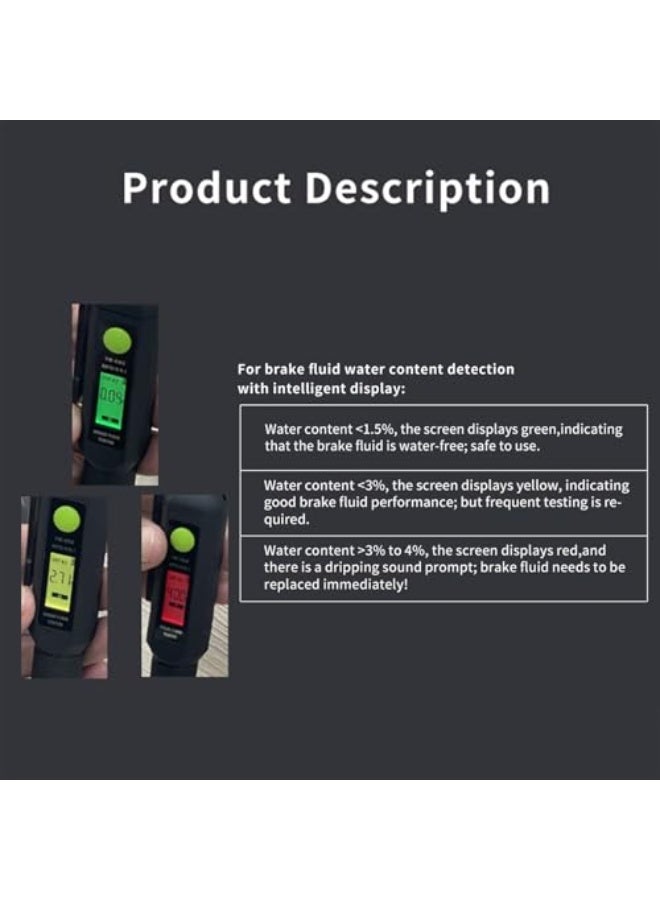 Brake Fluid Liquid Tester Pen | Auto Brake Diagnostic Checker Tool,Digital Display Buzzer Alarm Precise Detector for Automotive Road Trip Auto Truck Maintenance Vehicle Repair - Image 5