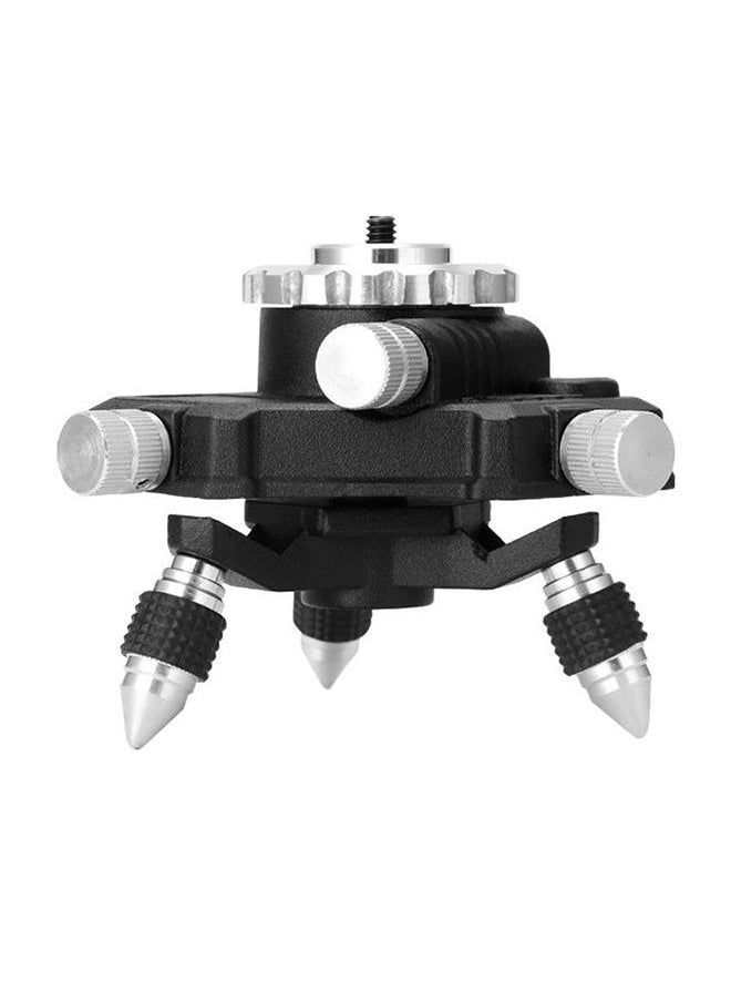 NIBEMINENT Rotatable Aluminum Alloy Bracket Base Fine Adjustment Tripod Stand For Laser Level Black/Silver 15x12x13cm  - Image 1