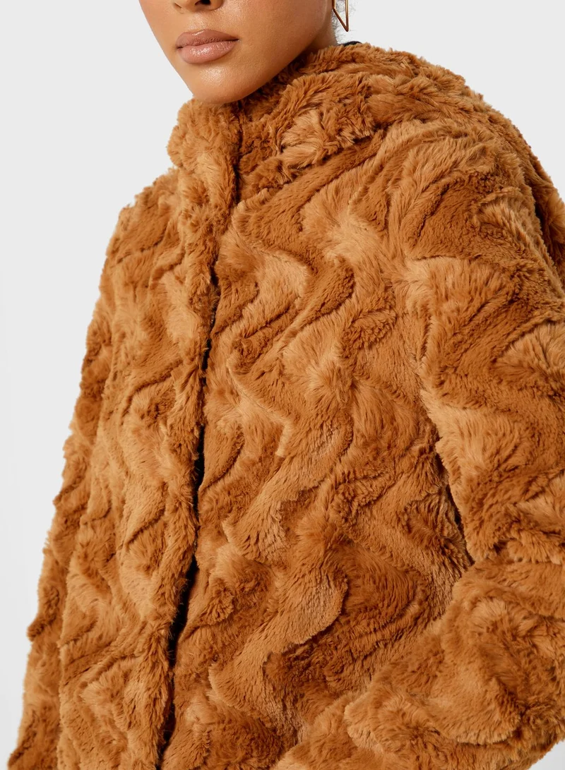 VERO MODA Faux And Fur Hooded Jacket