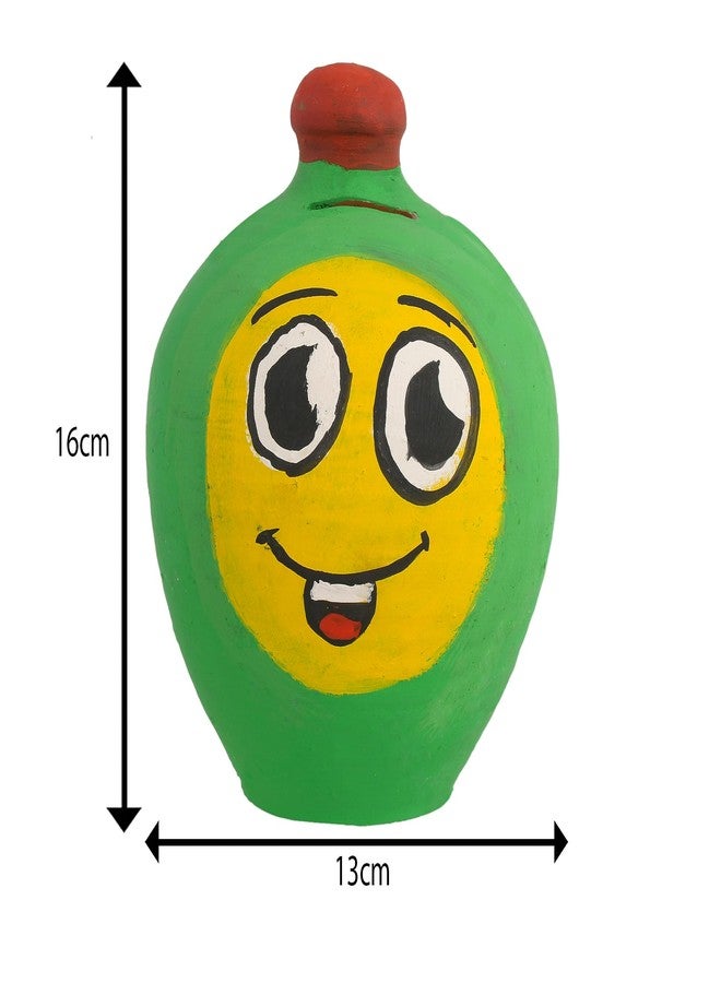Onlinch Handmade Clay Piggy Bank for Kids | Traditional Gullak Coin Bank | Hand-Painted Terracotta Money Saving Pot | Eco-Friendly & Cute Design for Boys & Girls | Birthday Gift Idea (Design-19) - Image 2