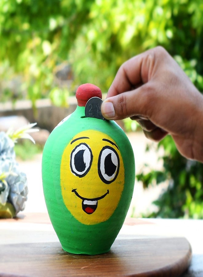 Onlinch Handmade Clay Piggy Bank for Kids | Traditional Gullak Coin Bank | Hand-Painted Terracotta Money Saving Pot | Eco-Friendly & Cute Design for Boys & Girls | Birthday Gift Idea (Design-19) - Image 5