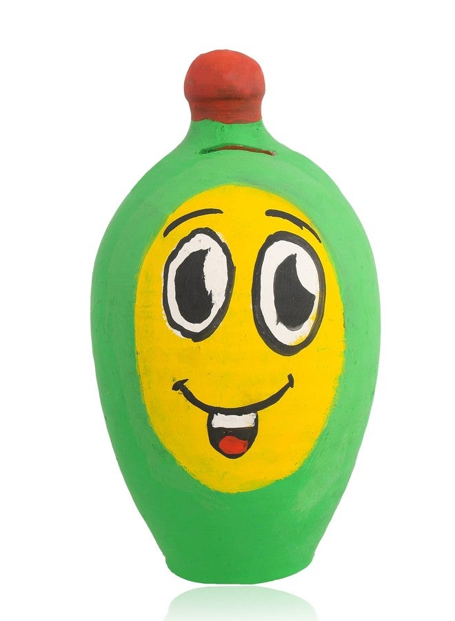 Onlinch Handmade Clay Piggy Bank for Kids | Traditional Gullak Coin Bank | Hand-Painted Terracotta Money Saving Pot | Eco-Friendly & Cute Design for Boys & Girls | Birthday Gift Idea (Design-19) - Image 1