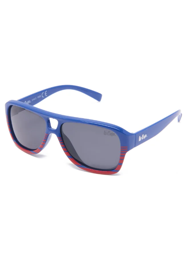 Lee Cooper Polarized PC Grey with Retro type, Round Shape52-14-124 mm Size, 0.74MM POLARZIED Lens Material, Blue Frame Color