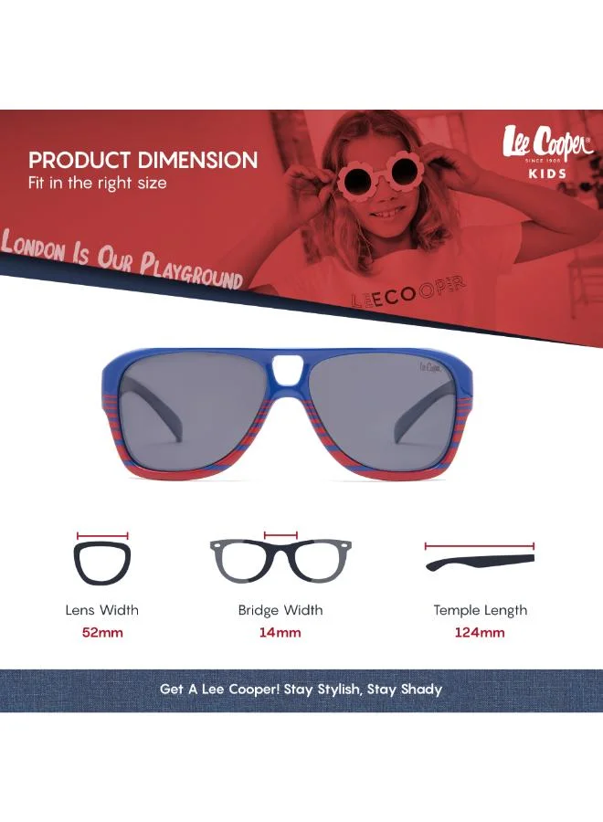 Lee Cooper Polarized Sunglasses Blue Frame Grey Mirror Lens 52mm  - LCK108C01