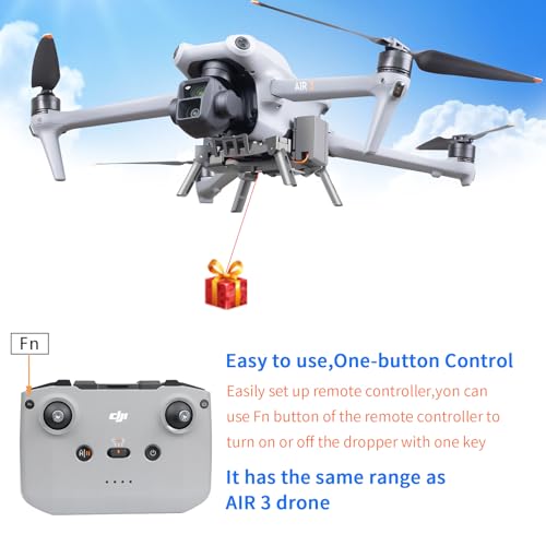 Hanatora Payload Airdrop Release Drop Device for DJI Air 3S,Air 3 Drone,Clip Delivery Transport Dropper,Wedding Fishing Bait Search & Rescue Kit Accessories - Image 2