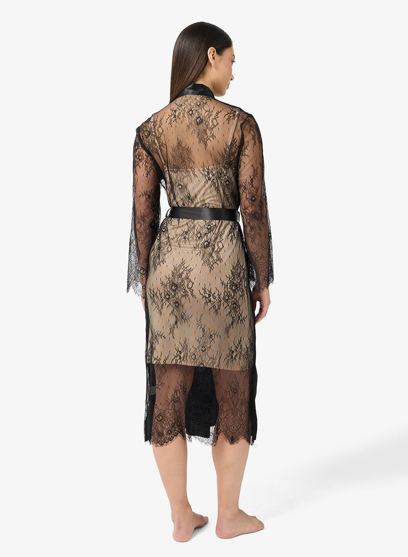 جينجر روب ساتان بظهر من الدانتيل - Image 2