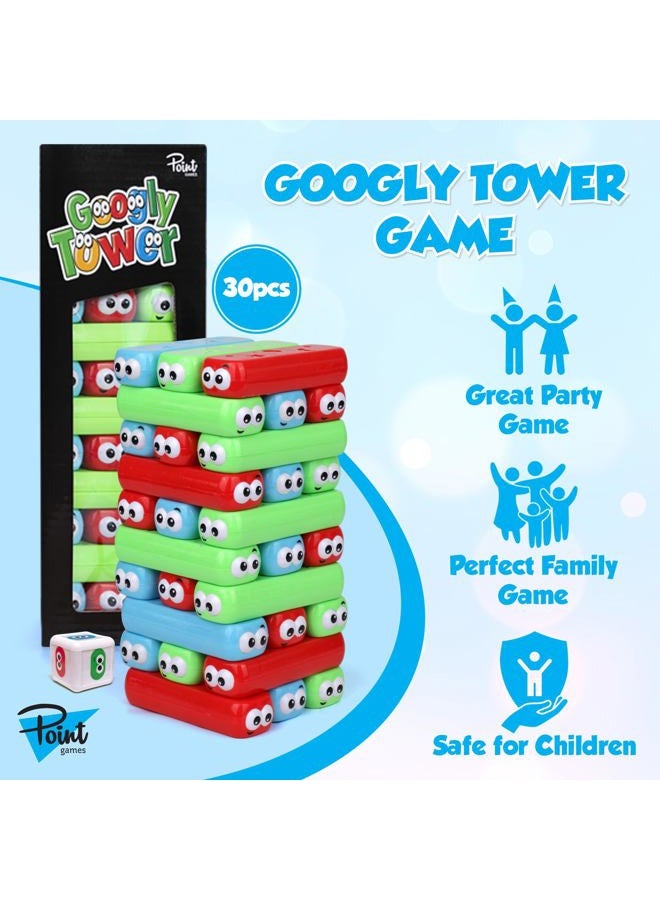 Point Games Googly Tower - Stacking Tower Game with Fun Design - Developmental & Interactive Puzzle, Test Stabilizing Skills- Ages 3+ - Image 2