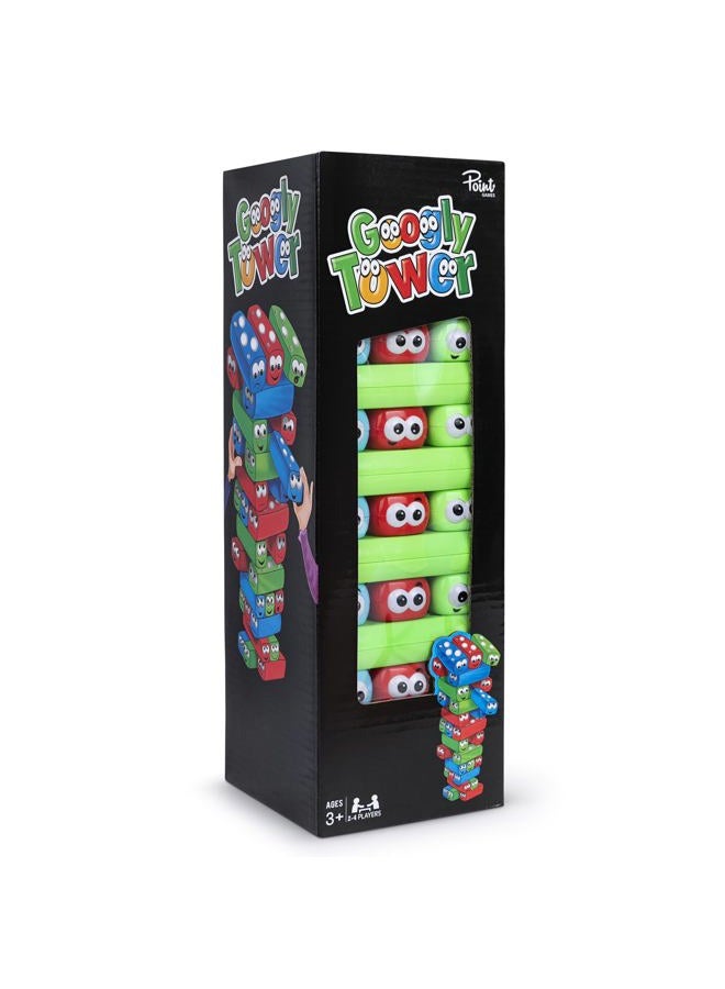 Point Games Googly Tower - Stacking Tower Game with Fun Design - Developmental & Interactive Puzzle, Test Stabilizing Skills- Ages 3+ - Image 1
