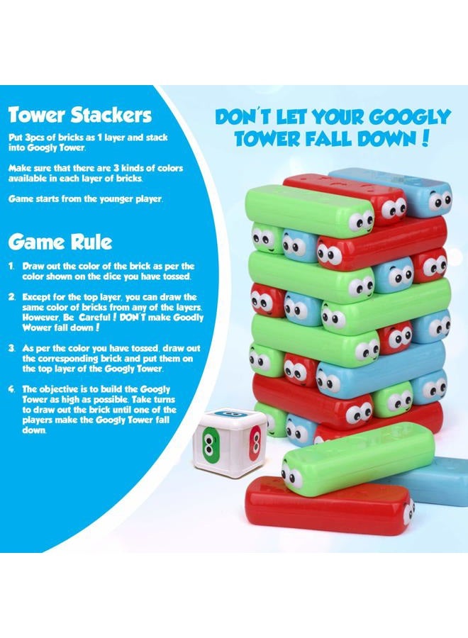 Point Games Googly Tower - Stacking Tower Game with Fun Design - Developmental & Interactive Puzzle, Test Stabilizing Skills- Ages 3+ - Image 3