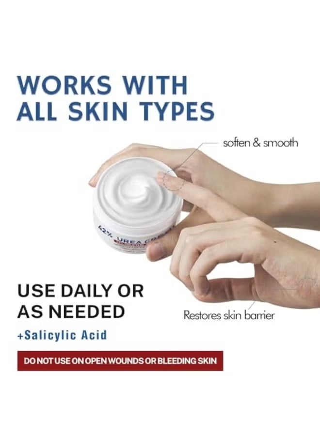 40% Urea Cream for Cracked Feet & Hands 150g, Urea Cream for Dry Skin Moisturizer Cream, Callus Remover, Foot and Hand Cream Care Lotion Nourishes Repairs & Softens Skin Heels Repair Cream - Image 3